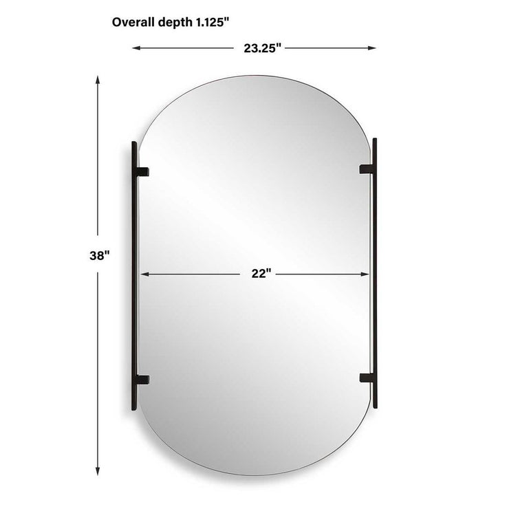 Casa Bella Living Modern Satin Black Mirror