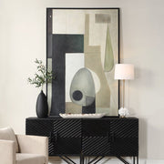 Uttermost Fair Trade Modern Hand Painted Canvas With Black Frame