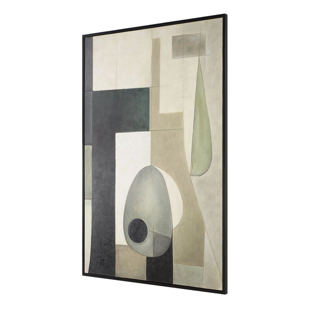Uttermost Fair Trade Modern Hand Painted Canvas With Black Frame