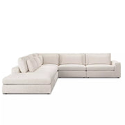 Four Hands Bloor 5 Piece Deep Seating Modular Right Arm Sectional With Ottoman ~ Essence Natural Upholstered Fabric