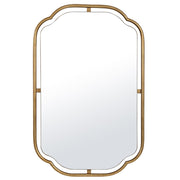 Casa Bella Living Antiqued Gold Leaf Concaved Corners Mirror