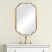 Casa Bella Living Antiqued Gold Leaf Concaved Corners Mirror
