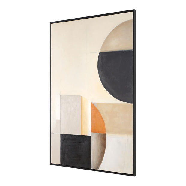 Uttermost Western Hemisphere Modern Hand Painted Canvas With Black Gallery Frame