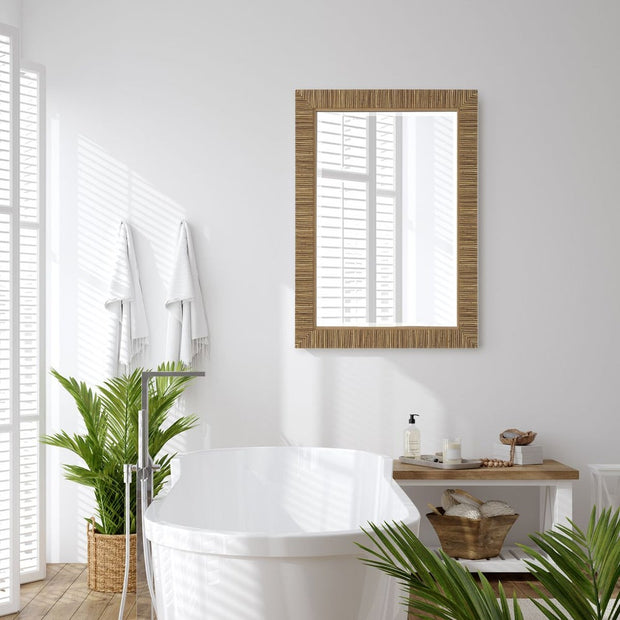 Casa Bella Living Natural Looking Rattan Framed Mirror