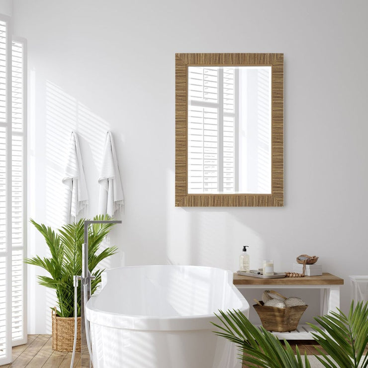 Casa Bella Living Natural Looking Rattan Framed Mirror