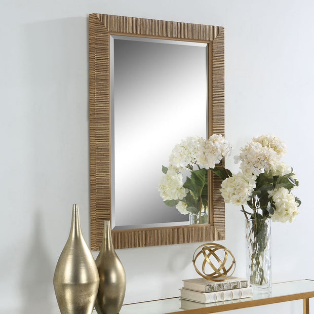 Casa Bella Living Natural Looking Rattan Framed Mirror