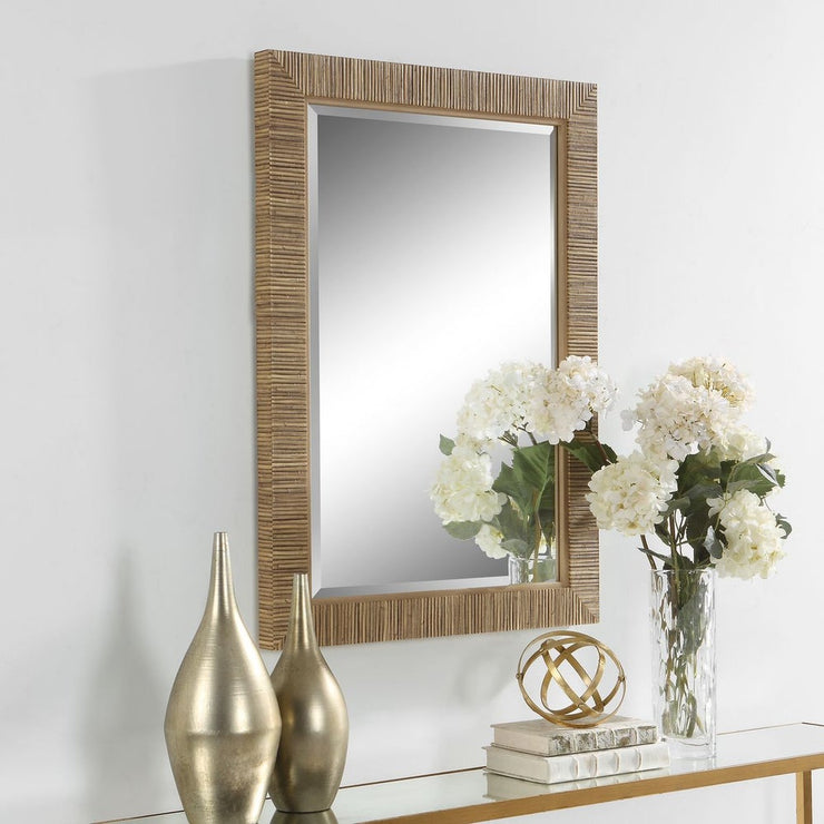 Casa Bella Living Natural Looking Rattan Framed Mirror