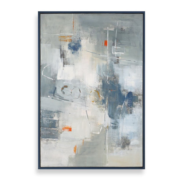 Uttermost Blueprint Hand Painted Canvas With Gallery Frame