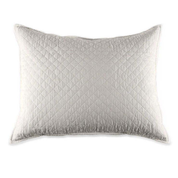 Pom Pom at Home Hampton Flax Linen Diamond Quilted Big Pillow With Insert - 28” x 36”