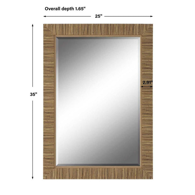 Casa Bella Living Natural Looking Rattan Framed Mirror