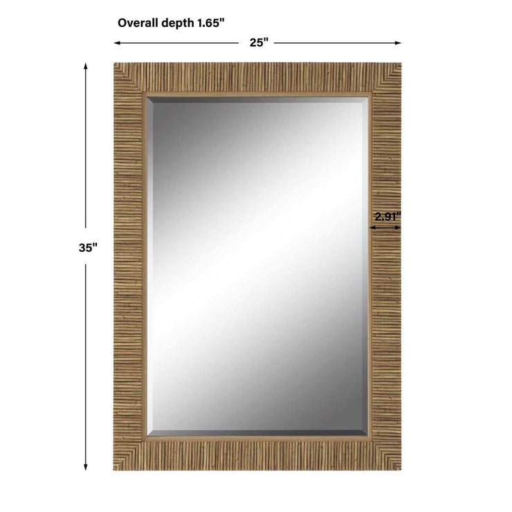 Casa Bella Living Natural Looking Rattan Framed Mirror