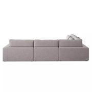 Four Hands Bloor 5 Piece Deep Seating Modular Right Arm Sectional With Ottoman ~ Chess Pewter Upholstered Fabric