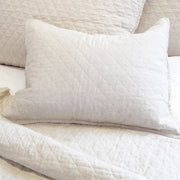 Pom Pom at Home Hampton White Linen Diamond Quilted Big Pillow With Insert ~ 28" X 36"