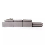 Four Hands Bloor 5 Piece Deep Seating Modular Right Arm Sectional With Ottoman ~ Chess Pewter Upholstered Fabric