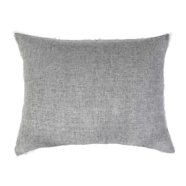 Pom Pom at Home Logan Charcoal Linen Big Pillow with Insert ~ 28” x 36”
