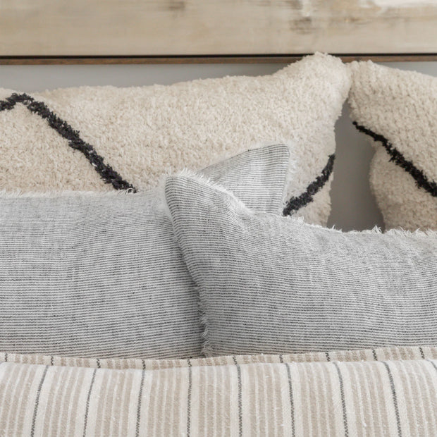 Pom Pom at Home Logan Navy Linen Big Pillow with Insert ~ 28” x 36”