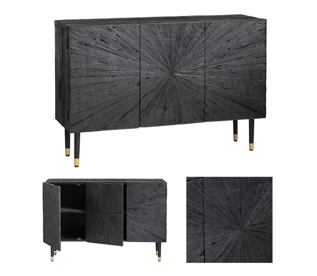 Crestview Collection Obsidian Three- DoorSideboard