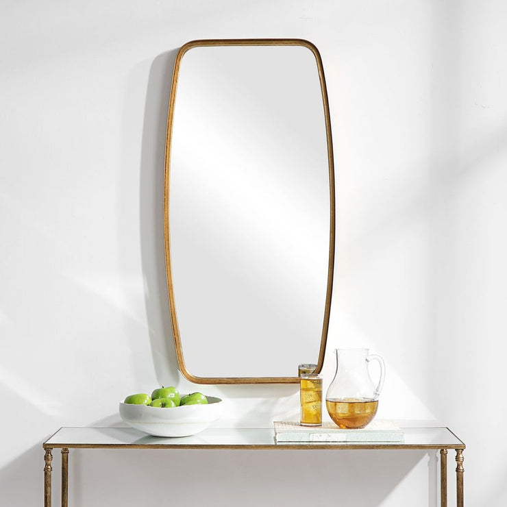 Casa Bella Living Thick Gold Leaf Metal Band Framed Mirror