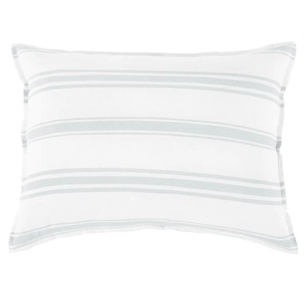 Pom Pom at Home Jackson White and Ocean Striped Linen Big Pillow with Insert ~ 28” x 36” (Copy)