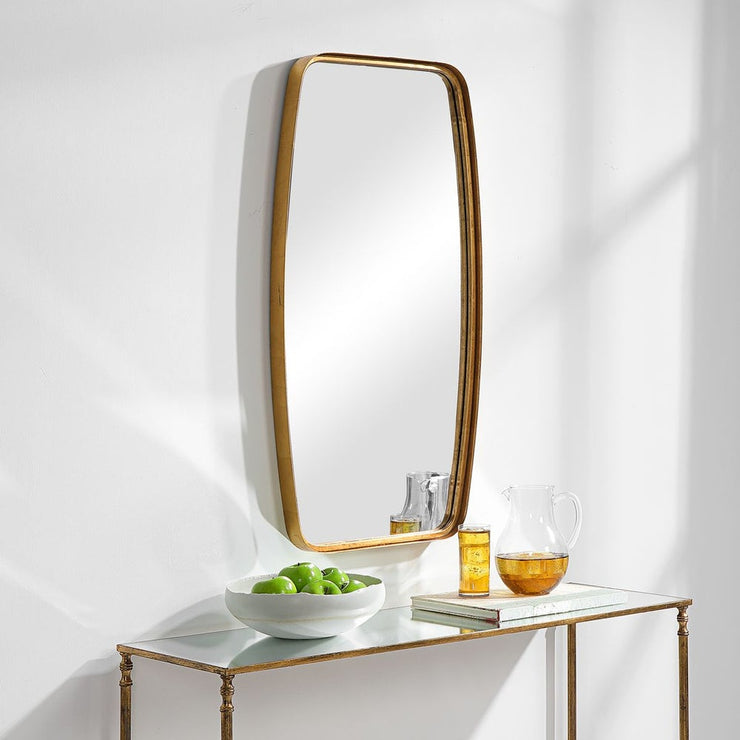 Casa Bella Living Thick Gold Leaf Metal Band Framed Mirror