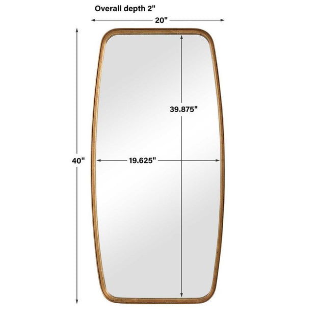 Casa Bella Living Thick Gold Leaf Metal Band Framed Mirror
