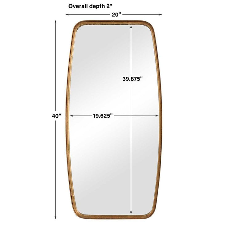 Casa Bella Living Thick Gold Leaf Metal Band Framed Mirror