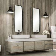 Casa Bella Living Rounded Corners Matte Black Metal Tubing Mirror