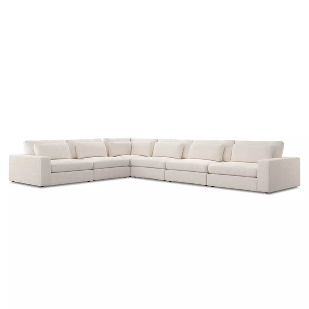 Four Hands Bloor 6 Piece Modular Deep Seating Sectional ~ Essence Natural Upholstered Woven Fabric