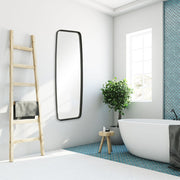 Casa Bella Living Rounded Corners Matte Black Metal Tubing Mirror