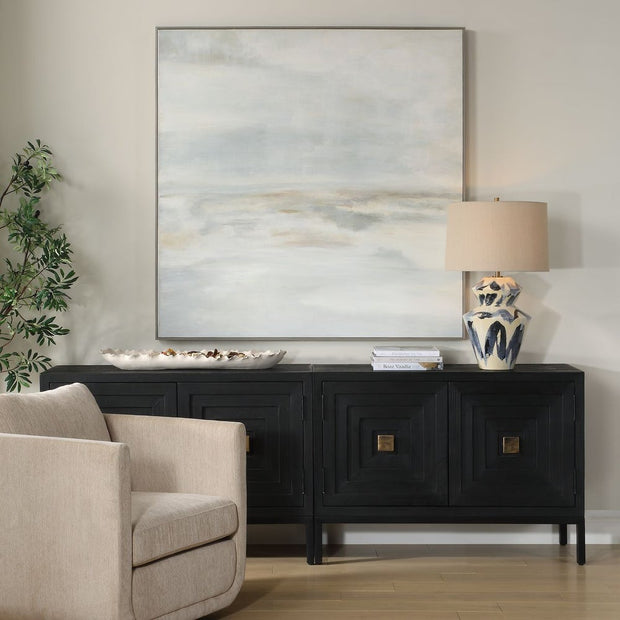 Uttermost Furthest Thing Hand Painted Canvas With Gray Washed Wood Frame