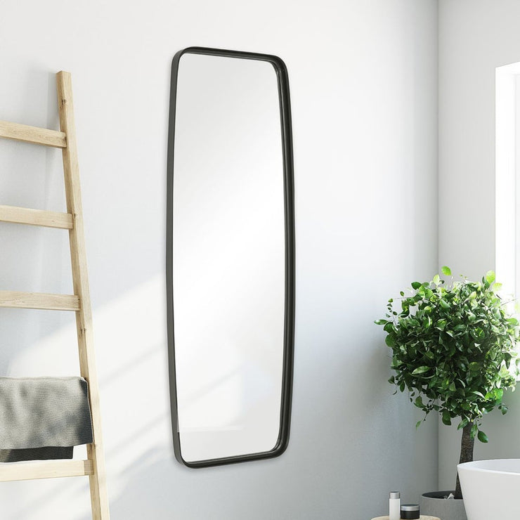 Casa Bella Living Rounded Corners Matte Black Metal Tubing Mirror