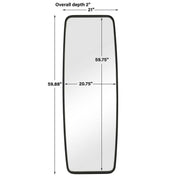Casa Bella Living Rounded Corners Matte Black Metal Tubing Mirror