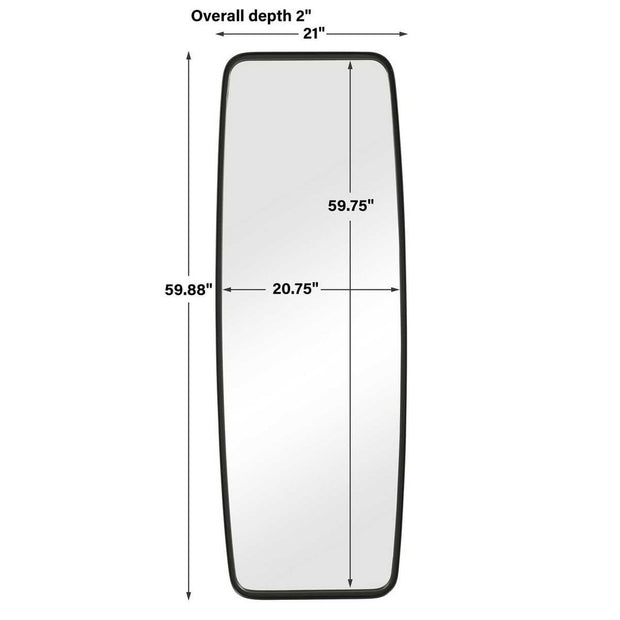 Casa Bella Living Rounded Corners Matte Black Metal Tubing Mirror