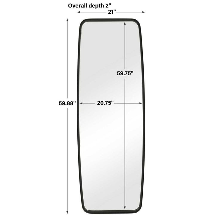 Casa Bella Living Rounded Corners Matte Black Metal Tubing Mirror