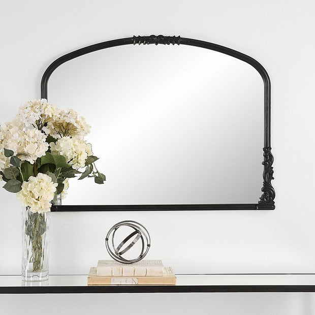Casa Bella Living Satin Black Baroque Style Mirror