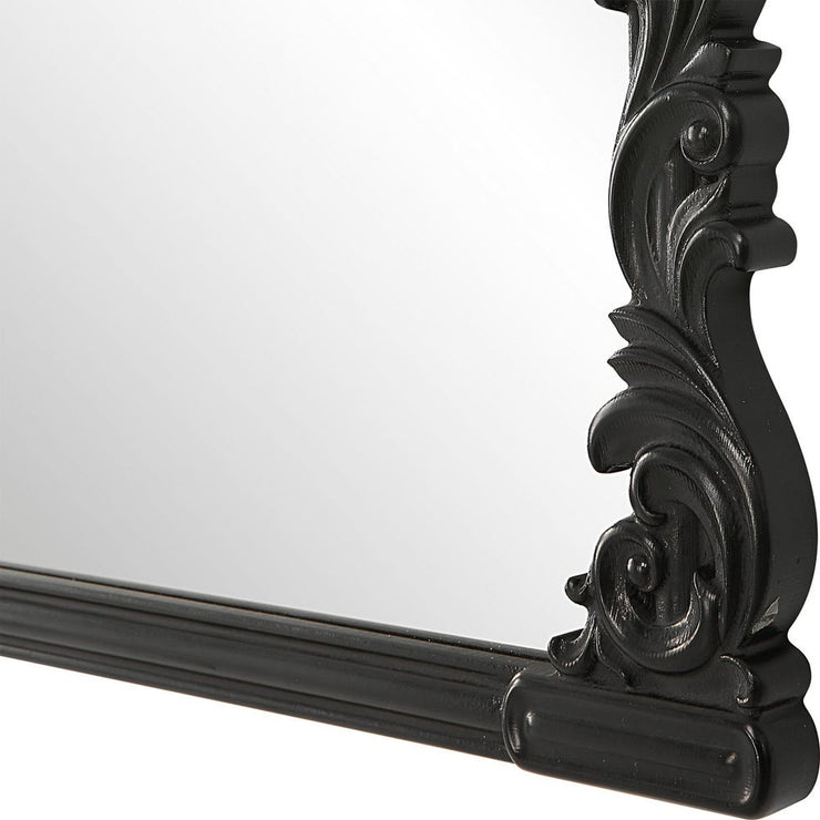 Casa Bella Living Satin Black Baroque Style Mirror