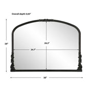 Casa Bella Living Satin Black Baroque Style Mirror