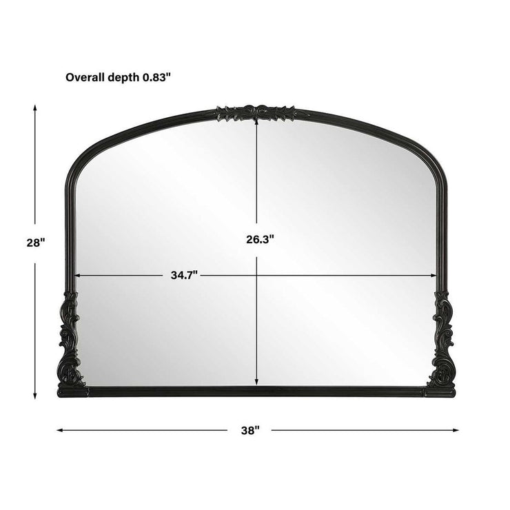 Casa Bella Living Satin Black Baroque Style Mirror