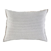 Pom Pom at Home Blake Flax and Midnight Linen Striped Big Pillow with Insert  ~ 28 x 36