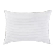 Pom Pom at Home Blake White and Ocean Linen Striped Big Pillow with Insert  ~ 28 x 36