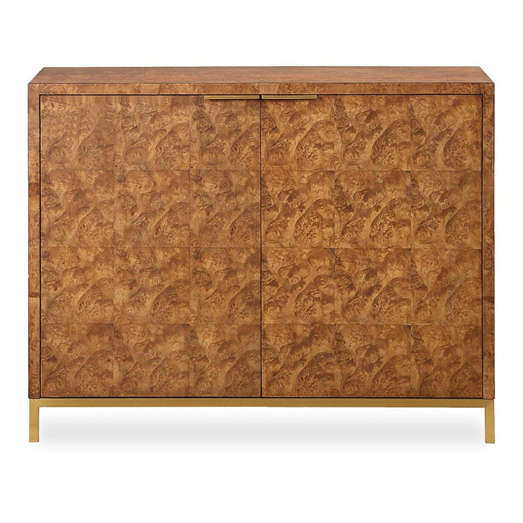 Uttermost Jethro Rich Burl 2 Door Cabinet With Gold Accents
