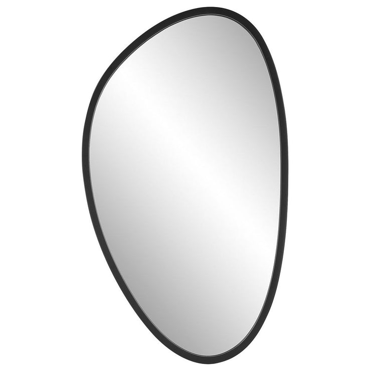 Casa Bella Living Matte Black Asymmetrical Frame Mirror