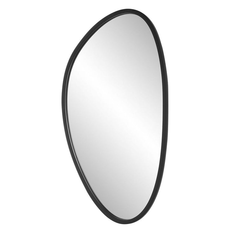 Casa Bella Living Matte Black Asymmetrical Frame Mirror