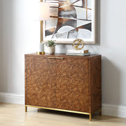Uttermost Jethro Rich Burl 2 Door Cabinet With Gold Accents