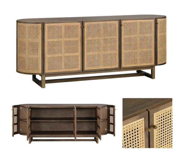 Crestview Collection Domingo Cane Sideboard