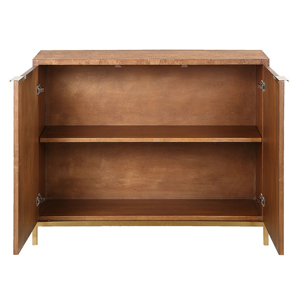 Uttermost Jethro Rich Burl 2 Door Cabinet With Gold Accents