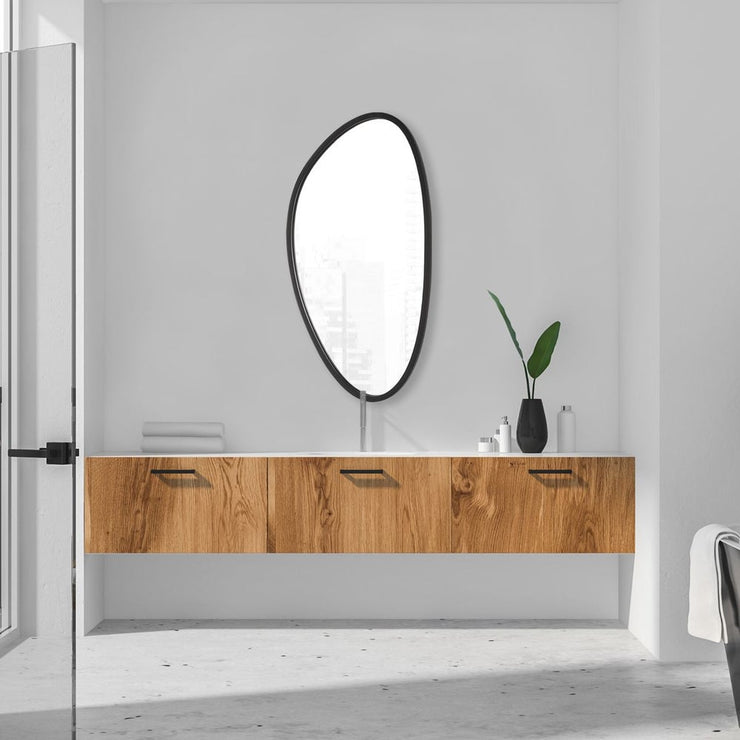 Casa Bella Living Matte Black Asymmetrical Frame Mirror