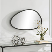 Casa Bella Living Matte Black Asymmetrical Frame Mirror
