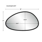 Casa Bella Living Matte Black Asymmetrical Frame Mirror