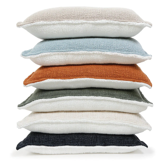 Pom Pom at Home Humboldt Hand Woven Linen and Fleece Sherpa Pillow with Insert ~ 14 x 24 ~ Available in 6 Colors